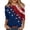 Dark Blue #127, variant on Womens 4th of July Shirts Casual 3/4 Sleeve American Flag Print T Shirt Round Neck USA 250th Anniversary Celebration Party Tunic Tops Independence Day Patriotic 1776-2026 Blouses, 5XL