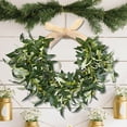 thumbnail image 6 of simeccom 22" Heart Shaped Artificial Olive Leaf & Fruit Wreath - Realistic Green Olive Branches with Spring Floral Accents for Farmhouse Wall Door Wedding Arch Window Garden Decor, 6 of 6