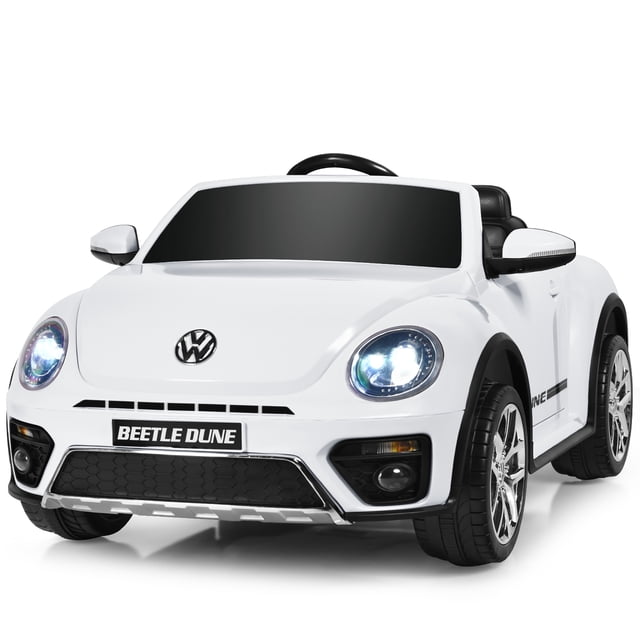 Costway 12V Licensed Volkswagen Beetle Kids Ride On Car w/ Remote Control&FM Radio White