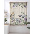 thumbnail image 2 of Sheer Curtains 72 Inches Long, Spring Flowers Semi Sheer Curtains Light Filtering Window Treatment, Vintage Floral Leaves Birds Pastoral Botanical Privacy Voile Drapes for Living Room 52x72 Inch, 2 of 7