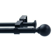 Urbanest Ball Adjustable Double Curtain Rod Set, 5/8", 28-48", Black