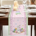thumbnail image 3 of Table Runners 72 Inches Long Dress Scarves, Easter Farmhouse Kitchen Table Runner, Coffee Tablerunners, Spring Watercolor Easter Eggs Bunny Pink Green Plaid 14x72 Inch, 3 of 9