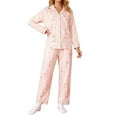 thumbnail image 1 of Icvfdpl Pyjama pour Femmes Ensemble Automne Imprimé Floral Doux Confortable Deux Pièces Élégant Haut de Jogging Pjs Ensembles de Pyjama pour Femmes Rose m, 1 of 4