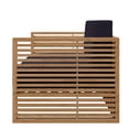 thumbnail image 4 of Lounge Loveseat Sofa, Blue Navy Natural, Teak Wood, Fabric, Modern Contemporary, Outdoor Patio Balcony Cafe Bistro Garden Furniture Hotel Hospitality, 4 of 8