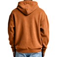 thumbnail image 5 of WULMLEO Waffle Knit Hoodies for Men Full Zip Drawstring Hooded Sweatshirts with Pocket Lightweight Loose Fit Athletic Jackets Saffron 3XL, 5 of 5