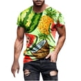 thumbnail image 2 of Qiopertar Liquidation à Moins de 5$ Mode Hommes Confortable Impression Manches Courtes Col Rond Blouses Chemises en Liquidation Accès Anticipé Offres, 2 of 5