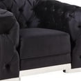 thumbnail image 4 of Chair with Button Tufting and Metal Trim, Black and Chrome, 4 of 5