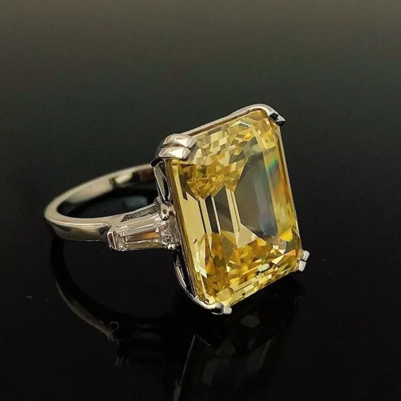 925 Sterling Silver Certified Natural Yellow Sapphire Handmade Ring Gift For Her