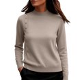thumbnail image 4 of yillto Womens Sweaters Tops Lightweight Business Casual Long Sleeve Soft Knit Mock Neck Pullover Sweater, 4 of 5