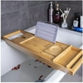 thumbnail image 5 of Extendable Sides Bamboo Bathtub Tray Bath Table Adjustable Caddy Tray Cellphone Tablet Tray and Wine Glass Holder, 5 of 5