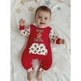 thumbnail image 6 of BemeyourBBs Newborn Baby Boys Girls Christmas Outfit Gingerbread Man Romper Christmas Long Sleeve Pocket Hooded Jumpsuit, 6 of 9