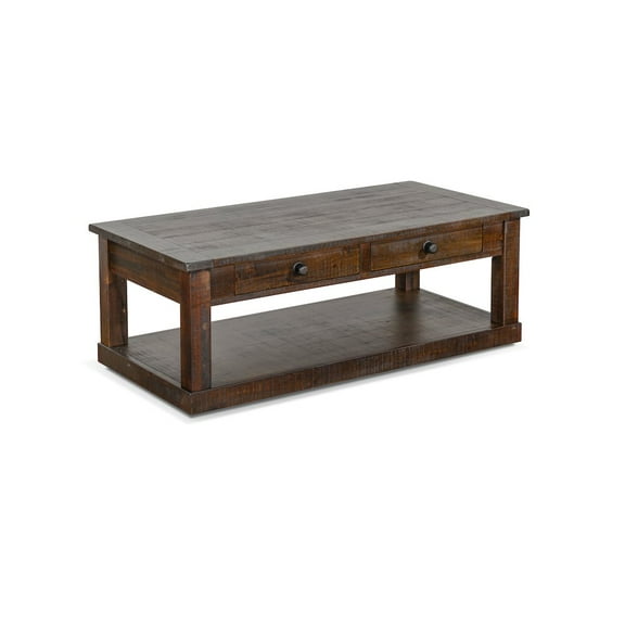 Sunny Designs Homestead Rough Sawn Mahogany Wood Coffee Table in Tobacco Leaf