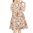 thumbnail image 3 of Yuyamidu Corgi Short Sleeve Dress for Teen Girls Dog Paw Summer Party Dresses Casual Party Dress for Kids 7-8 Years Old Softness Outdoor Play Tour Twirly Skater Dress, 3 of 6