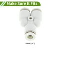 thumbnail image 4 of Unique Bargains Push to Connect Air Fittings 1/4" Y Type Air Line Quick Connector Plastic 10 Pcs White Silver Tone, 4 of 7