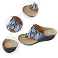 thumbnail image 6 of Sopiago Supportive Sandals for Women Womens Sandals Shoes Comfort Walking with Non Slip on Casual Summer Beach Shoes Dress Ankle Elastic Jeweled Bohemian Flats Blue,8.5, 6 of 6
