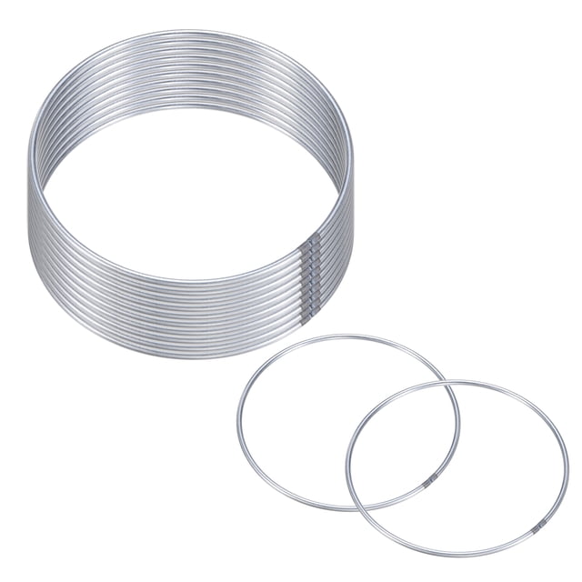 Uxcell Paquete de 12 Anillos de Atrapasueños, Anillo de Forma Redonda de Metal de 4.7 Pulgadas para Decoraciones de Manualidades DIY en Plata