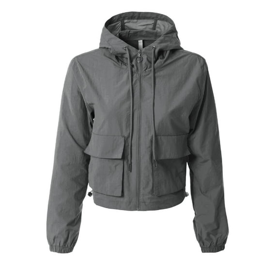 MixMatchy Women's Lightweight Cropped Jackets Yoga Quick Dry Windbreaker Zipper Jackets Workout Running Hoodie Jackets