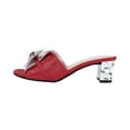 thumbnail image 3 of FLORAL Farrah Women Wide Width Rhinestone Bow Slip-On Pretty Ornate Block Heel Sandals, 3 of 6