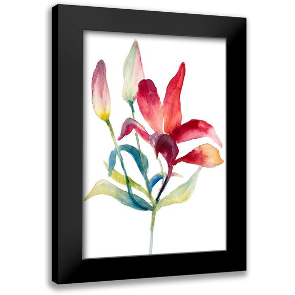 Loreth, Lanie 11x14 Black Modern Framed Museum Art Print Titled - Crimson Paradise Lily