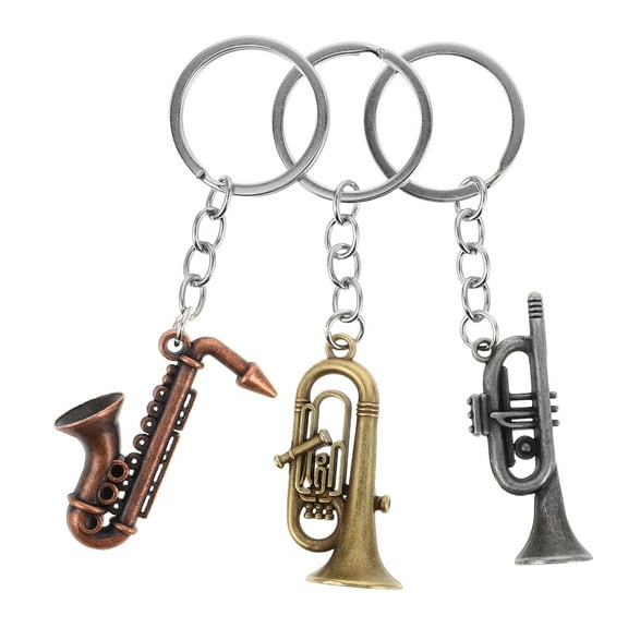 WEUVEB Sax Keychain Assorted Color Metal Vintage Design for Decoration 3Pcs