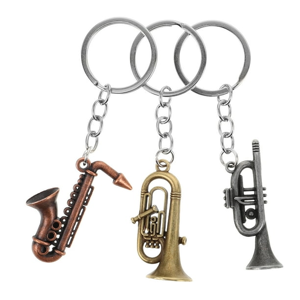 3 piezas llavero de metal de saxofón vintage llavero de instrumento en miniatura llavero de saxofón encanto para músicos amantes de la música recuerdos de fiesta del rock and roll