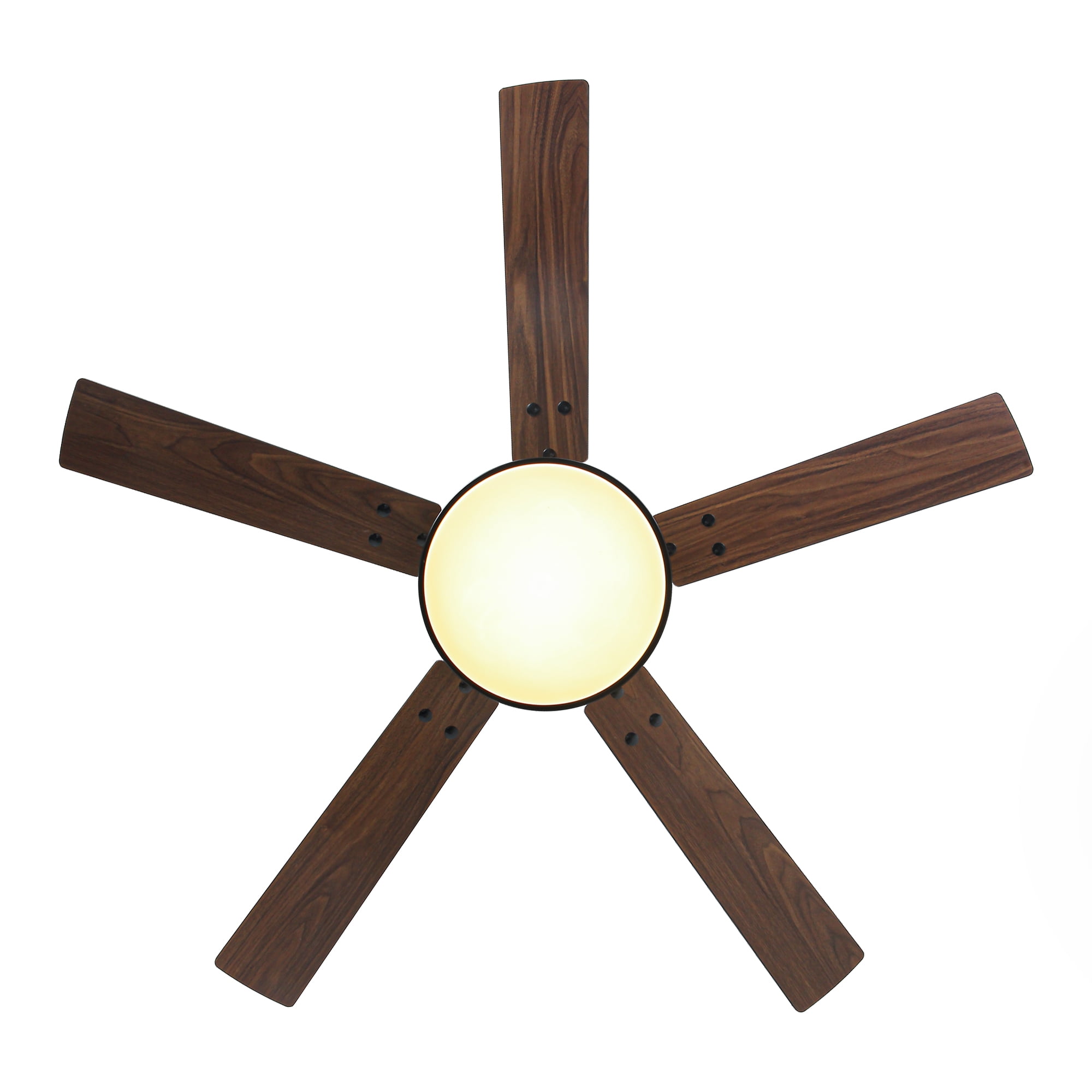 52" Modern Black DC Motor Smart Ceiling Fan with Integrated Light and Remote Control