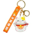 thumbnail image 1 of Llavero de gato de la suerte con colgante de gato de estilo japonés., 1 of 7
