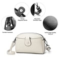 thumbnail image 3 of Bolso de mujer de pu a la moda, bolso pequeño práctico informal con múltiples compartimentos, bandolera de hombroBlanco, 3 of 5