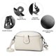 thumbnail image 3 of Bolso de mujer de PU de moda, bolso pequeño práctico de múltiples compartimentos informal, paquete cruzado de hombro Blanco, 3 of 5