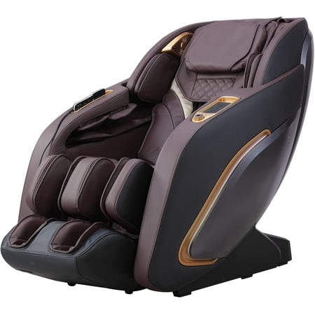 BestMassage Zero Gravity Full Body Massage Chair with Built-In Heat Therapy Foot Roller ,Smart Voice Controller,Bluetooth Speaker,Brown