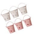 thumbnail image 2 of WORGEOUS 6 cubos de hojalata, cubos huecos en forma de corazón, macetas, cajas organizadoras de dulces para bodas en casa (blanco + rosa), 2 of 7
