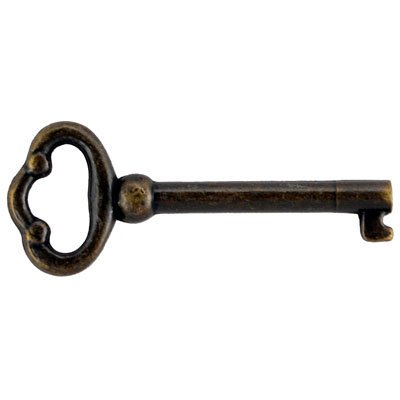 Antique Brass Plated Hollow Barrel Skeleton Key for Antique Cabinet ...