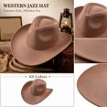 thumbnail image 2 of Clossjun Womens Western Cowboy Hats Studded Pinched Cowgirl Caps Wide Brim Fedoras Beanies with Belt Buckle Party Outdoor Activity Head Wear, 2 of 6