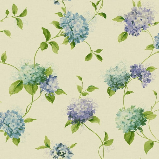 York Wallcoverings Kitchen & Bath Hydrangea Trail Wallpaper Walmart