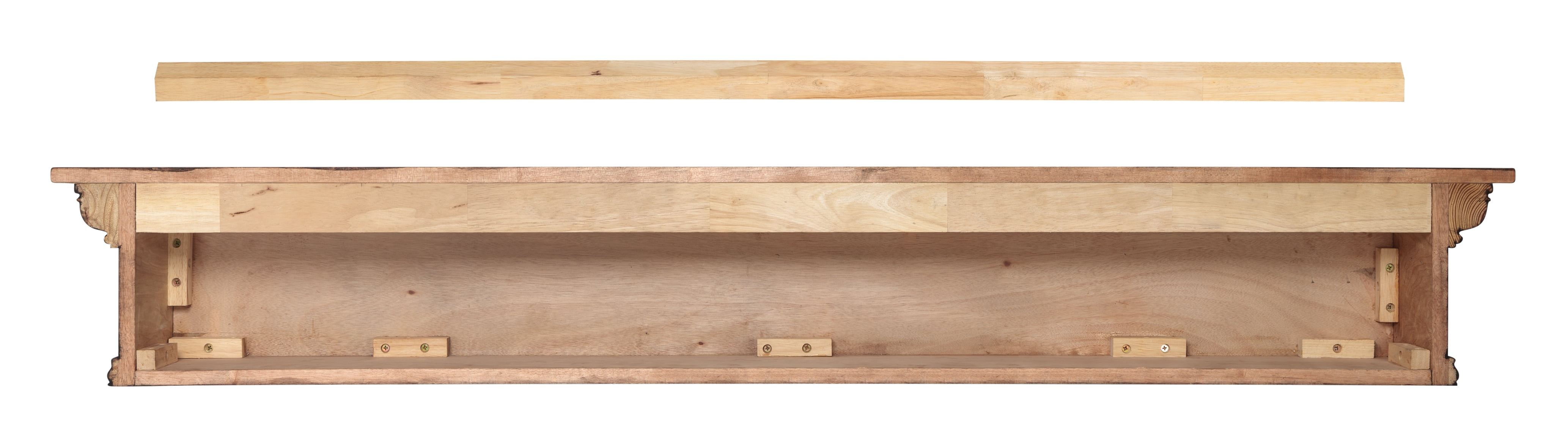 Pearl Mantels Savannah Transitional Premium Pine Wood Mantel Shelf, Lightly Distressed Chestnut Finish, 72"L x 9"D x 9"H
