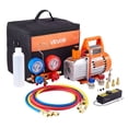 thumbnail image 1 of VEVOR 4 CFM 1/3 HP HVAC Single Stage Rotary Vane Vacuum Pump and Manifold Gauge Kit, 1 of 9