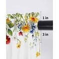 thumbnail image 6 of Sunflower Botanical Tier Curtains 36 Inch Length, Sheer Curtains for Bedroom Living Room Window Farmhouse Spring Floral Rod Pocket Voile Drapes Kitchen Curtains Small Half Window 27.5"x36" 2 Panels, 6 of 6