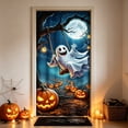 thumbnail image 4 of Halloween Ghost Door Cover,Cute Ghost Photography Backdrop Funny Pumpkin Moon for Halloween Front Door Wall Porch Sign Party Decorations, 4 of 6