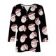 thumbnail image 4 of Puntoco Blusa informal de cuello redondo con mangas 3/4 cortas y estampado a la moda para mujer, 4 of 5