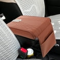 thumbnail image 4 of unbranded Para Apoyabrazos De Auto Con Organizador Y De Pañuelos En Cuero Marrón, 4 of 7