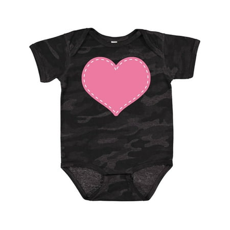 

Inktastic Pink Heart (Stitch Border) Girls Baby Bodysuit