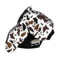 thumbnail image 3 of Funda para asiento de coche de bebé de piel de vaca marrón y negra, funda multiusos para lactancia, 3 of 4