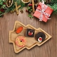 thumbnail image 4 of Latrodar Christmas Wooden Serving Tray Wooden Serving Tray Flatware Tray Tabletop Serving Tray Christmas Table Decoration Supplies Khaki Durable, 4 of 5