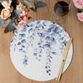 thumbnail image 3 of Blue Eucalyptus Round 13 Inch Placemats Set of 2, Botanical Plant Rustic Branch Floral HeatResistant Non Slip Place Mats for Dining Table, Wipeable Braided Kitchen Table Mats for Housewarming, 3 of 9