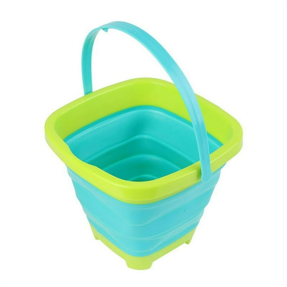 Portable Beach Bucket Sand Toy Foldable Collapsible Multi Purpose Plastic Pail