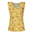 thumbnail image 4 of MIASHUI Womens Tank Tops Summer V Neck Button Casual Shirts Floral Print Blouse,Yellow,M, 4 of 4