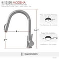 thumbnail image 3 of Stylish Modena Robinet de Filtre à Eau à Double Fonction en Acier Inoxydable à Bec Rétractable de 14 1⁄8 Pouces K-131SR, 3 of 14