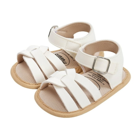 

Baby Boys Girls Leather Sandals Anti-Slip Soft Sole Shoes with Cross Strap