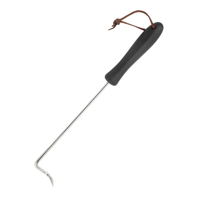 Gancho volteador para barbacoa con mango, gancho para carne de barbacoa para asar carne y verduras S negro