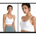thumbnail image 6 of Everyday Bras for Women One Shoulder Sports Bra Top Sports Bra with Support Underwire Padded Bras for Women Womens Sports Bra Low Sports Bra Womens Bras Comfortable Support Womens Bras Push White S, 6 of 8